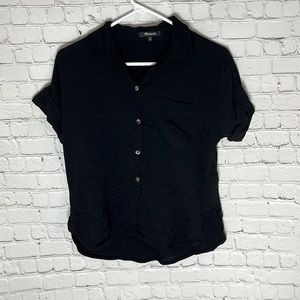 Madewell Black button-up SZ: XXS Central Drapey Shirt
